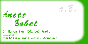 anett bobel business card